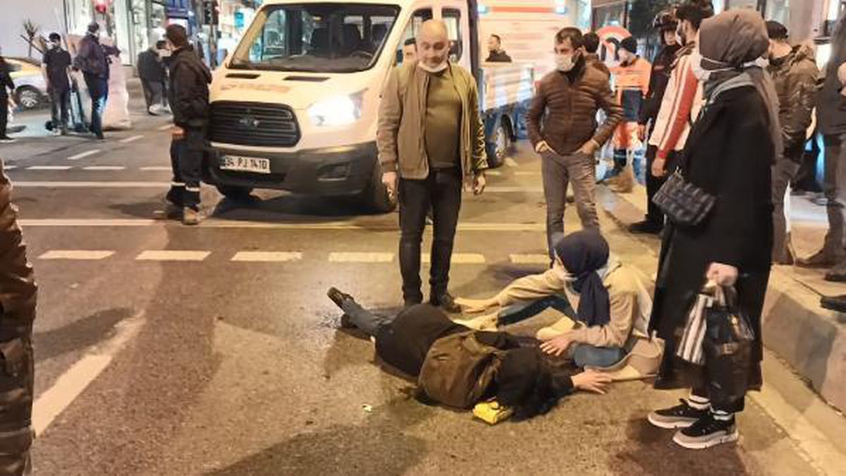 Kırmızı ışıkta geçen kadına kamyonet çarptı, şoför aracı bırakıp olay yerinden kaçtı