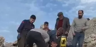 Son dakika haberi | Gaziantep'te kayalık alanda mahsur kalan kuzuyu itfaiye kurtardı