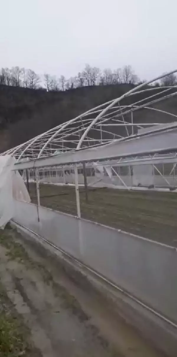 İnegöl'de fırtına seraları yıktı İnegöl'de fırtına seraları yıktı