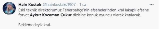 It was claimed that Aykut Kocaman will take a role in Çukur after the resulting photo. It was claimed that Aykut Kocaman will take a role in Çukur after the resulting photo.
