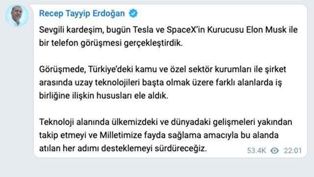 Son Dakika: Cumhurbaşkanı Erdoğan, Elon Musk ile görüştü Son Dakika: Cumhurbaşkanı Erdoğan, Elon Musk ile görüştü