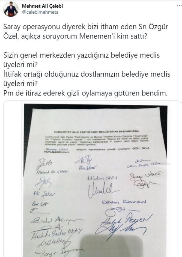 İstifanın ardından CHP'de kılıçlar çekildi! Özel'in 'Saray operasyonu' sözlerine Çelebi'den sert yanıt: Menemen'i kim sattı?