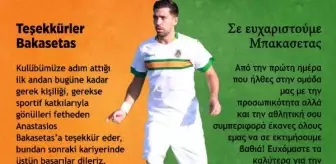 Aytemiz Alanyaspor'dan Bakasetas'a teşekkür