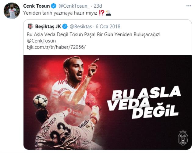 Cenk Tosun, the sharing that excites the Beşiktaş fans: Are we ready to write history again?