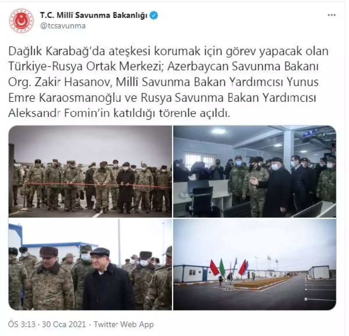 MSB: Türkiye-Rusya Ortak Merkezi açıldı