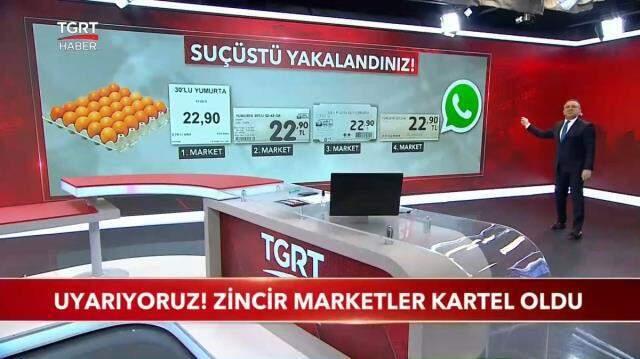 Ünlü haber sunucusu dört büyük marketin yumurta fiyatlarındaki oyununu canlı yayında deşifre etti