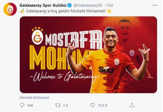 Galatasaray to pay a total of 8 million lira to Mostafa Mohamed