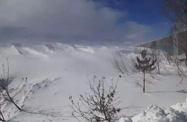 Sivas'ta kar köydeki evlerin boyuna ulaştı