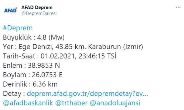 İzmir'de beşik gibi! Gün boyu sarsılan kentimizde 4.8 büyüklüğünde bir deprem daha