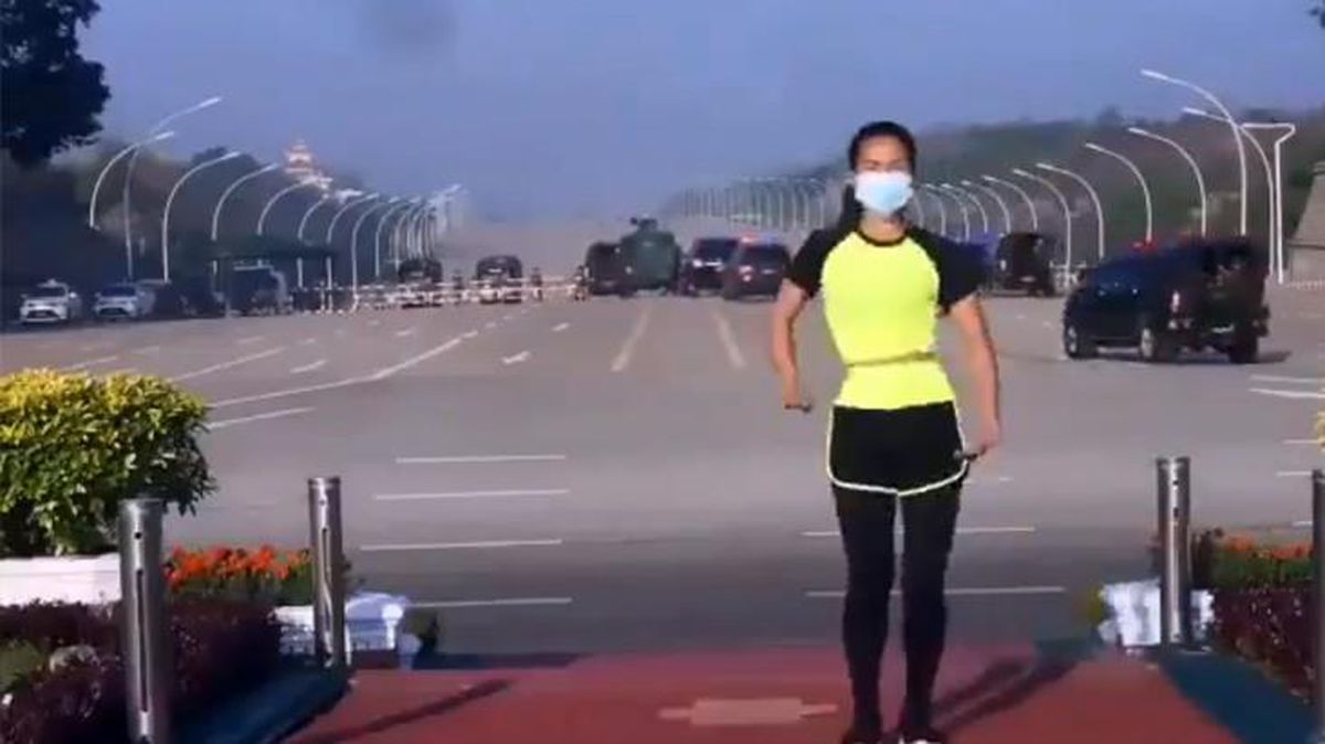 Aerobik yaparken video çeken kadın, farkında olmadan darbenin ilk anlarını kaydetti
