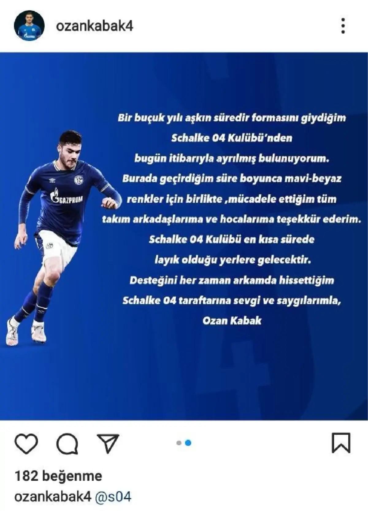 Ozan Kabak'tan Schalke04'e veda - Haberler