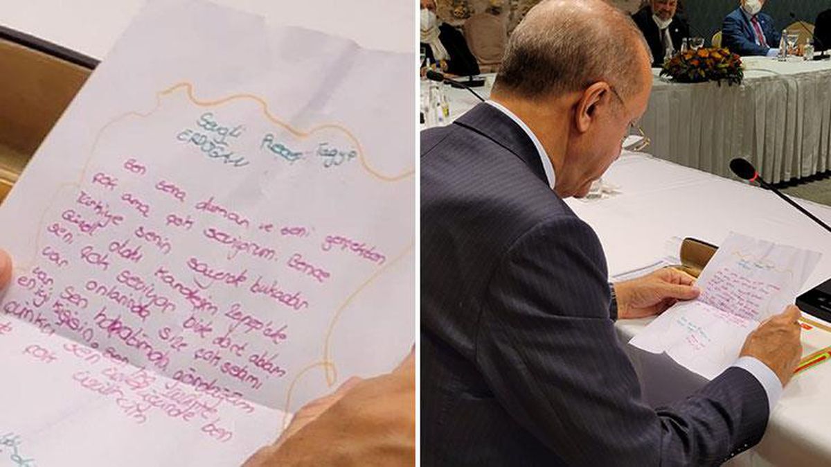 Cumhurbaşkanı Erdoğan, minik Sena'nın sevgi dolu mektubunu toplantıda okudu