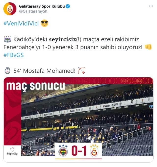 Galatasaray made several references to Fenerbahçe after the derby win