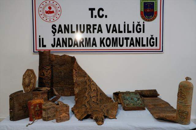Tarihi eser operasyonunda, Ortaçağ'a ait işlemeli piton derisi ele geçirildi