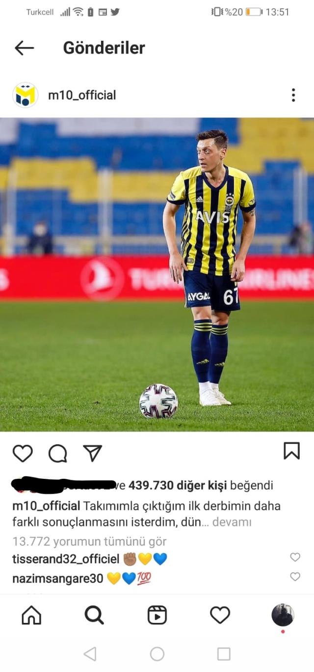 Fenerbahce Mesut Özil's first post after the derby: the end will be the championship