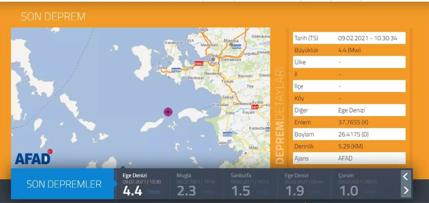 izmir de deprem oldu ege de deprem oldu oniki ada deprem siddeti kac 9 subat afad