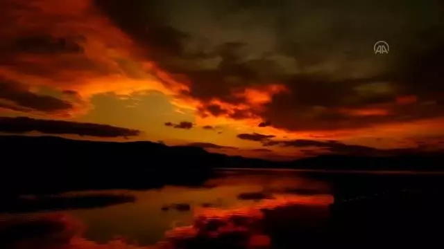 Son dakika! Yeniçağa Gölü'nde gün batımı Son dakika! Yeniçağa Gölü'nde gün batımı