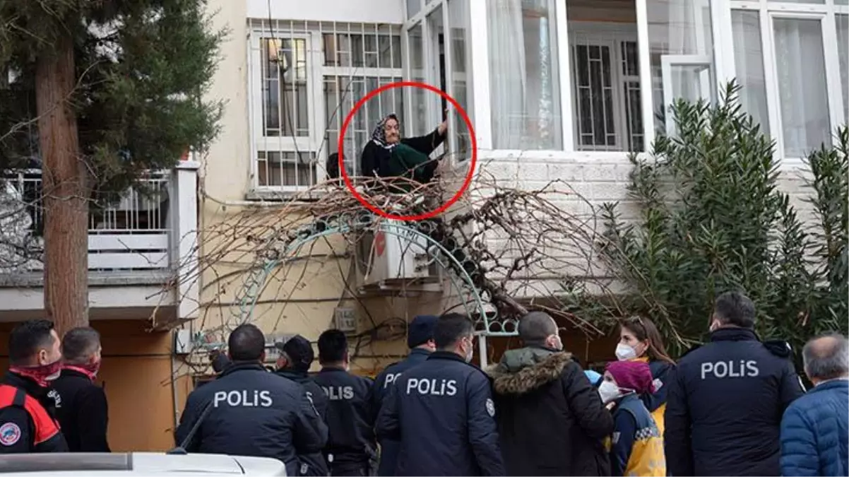 Evin penceresinden klima motorunun üzerine çıkan nine polisi alarma geçirdi