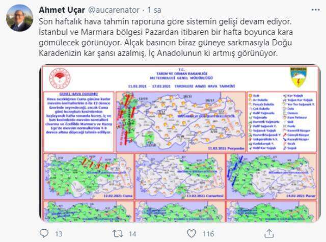 Meteoroloji uzmanlarından art arda uyarılar: İstanbul pazar gününden itibaren bir hafta boyunca kara gömülecek