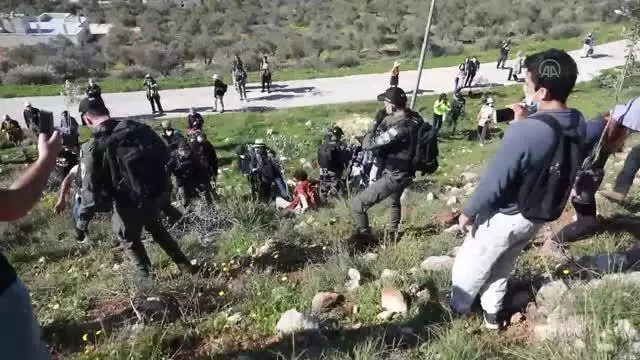 Son dakika haberleri | İsrail askerleri ağaç diken Filistinlilere müdahale etti
