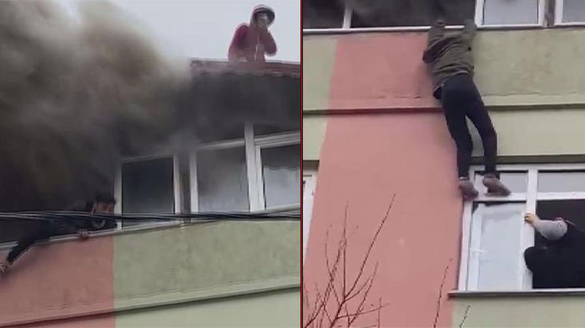 İstanbul'da iki kuzen alevlere teslim olan daireden son anda kurtarıldı