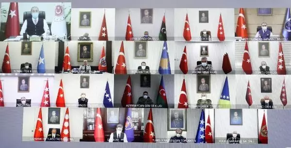 Bakan Akar, video telekonferans toplantısı düzenledi Bakan Akar, video telekonferans toplantısı düzenledi
