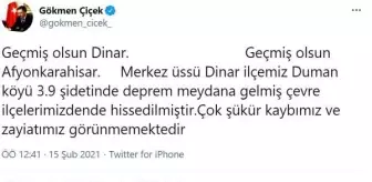 Dinar'da 3.9 büyüklüğünde deprem
