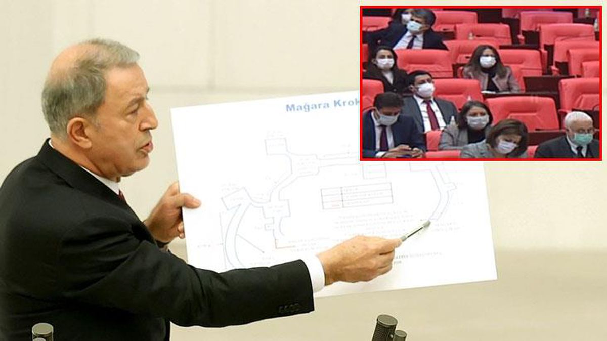 Hulusi Akar'ın TBMM'deki Gara bilgilendirmesi HDP'li vekilleri şekilden şekle soktu