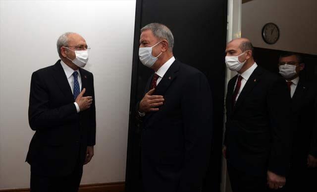 Hulusi Akar ve Süleyman Soylu, CHP lideri Kılıçdaroğlu'nu ziyaret etti