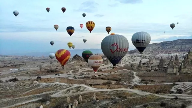 Kapadokya'da sıcak hava balon turları 19 Şubat'a kadar yapılamayacak Kapadokya'da sıcak hava balon turları 19 Şubat'a kadar yapılamayacak
