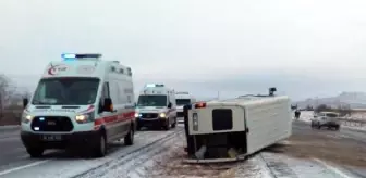 Kayseri'de işçi servisi devrildi: 10 yaralı