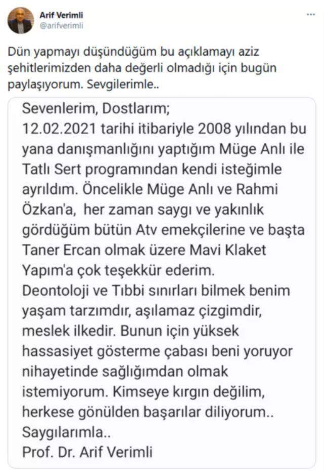 Psikiyatrist Arif Verimli, Müge Anlı'dan Şevki Sözen yüzünden ayrıldığı iddiası
