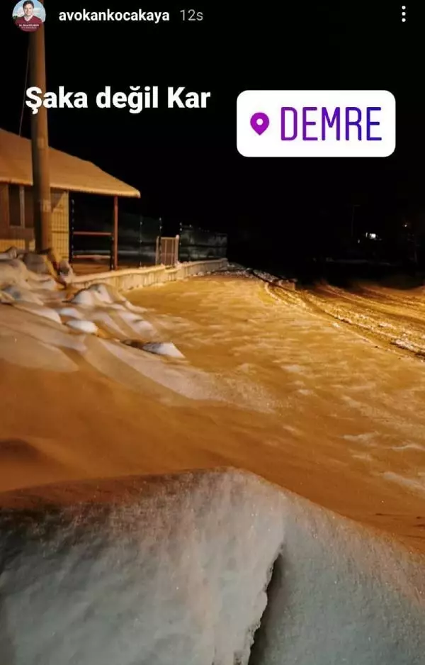 Antalya'nın yüksek kesimlerine kar yağdı Antalya'nın yüksek kesimlerine kar yağdı