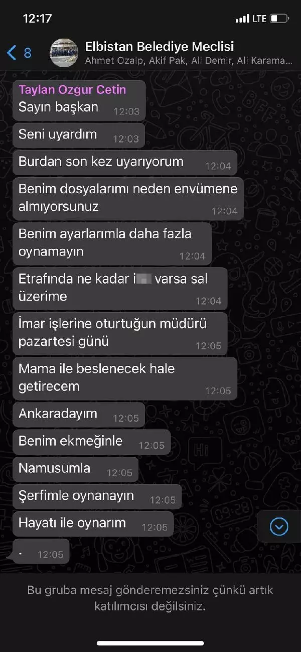 Belediye Başkanından kendisini tehdit ettiği iddia ettiği meclis üyesi hakkında suç duyurusu