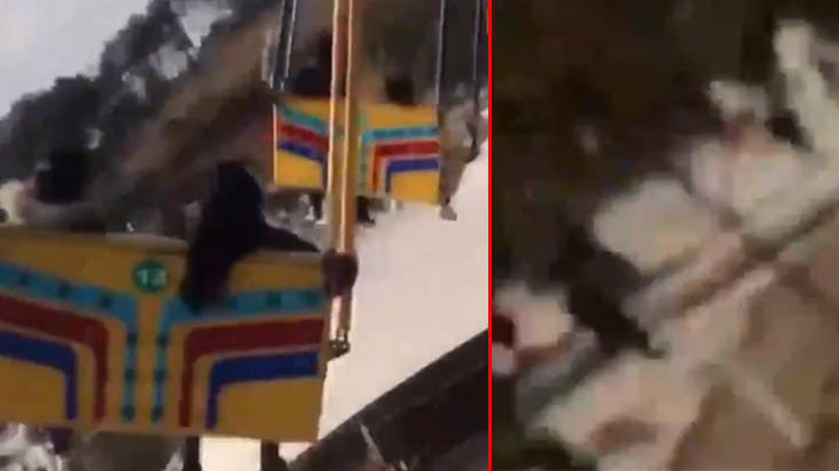 Lunaparkta korkunç kaza! Salıncaklar yere düştü, kaza anı amatör kameraya yansıdı