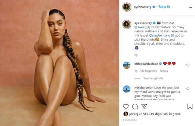 Star basketball player Stephen Curry's wife, posing naked, reproached the comment
