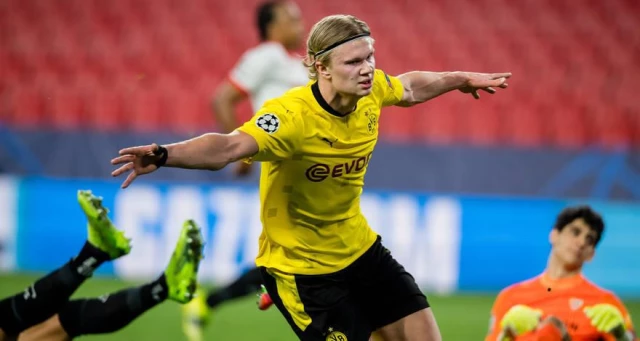 Erling Haaland became the fastest player to reach 10 goals in the Champions League