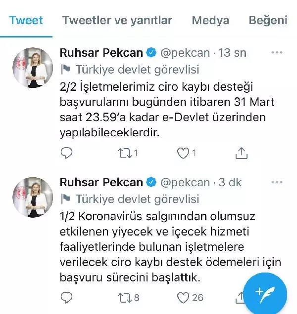 Ciro kaybı destek ödemeleri için başvurular başladı Ciro kaybı destek ödemeleri için başvurular başladı