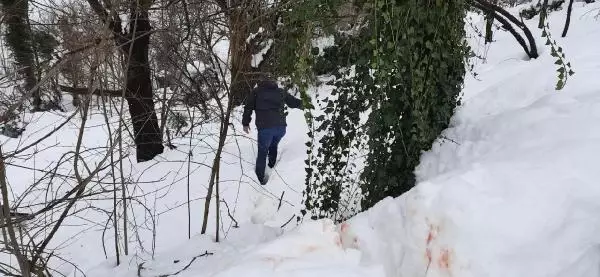 Sokaktaki kan izleri polisi harekete geçirdi Sokaktaki kan izleri polisi harekete geçirdi