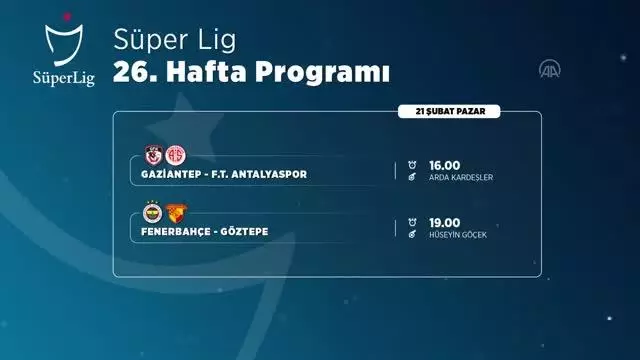 (VİDEO GRAFİK) - Süper Lig'de 26. haftanın programı (VİDEO GRAFİK) - Süper Lig'de 26. haftanın programı