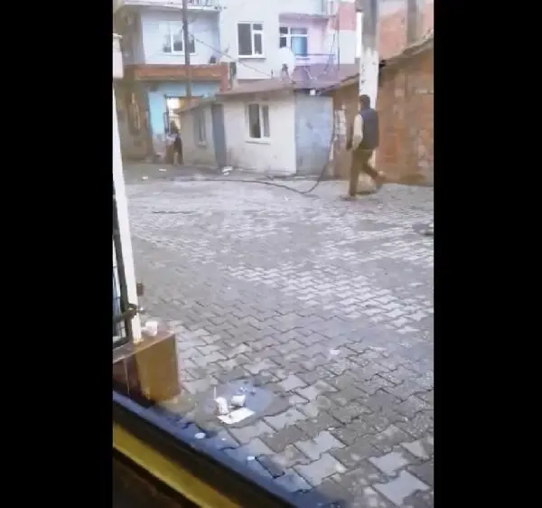 Akım yüklü tele canını hiçe sayıp, tekme attı Akım yüklü tele canını hiçe sayıp, tekme attı