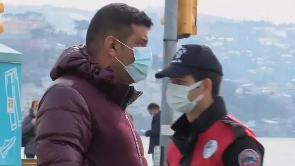 Arnavutköy sahilinde koronavirüs denetimi Arnavutköy sahilinde koronavirüs denetimi