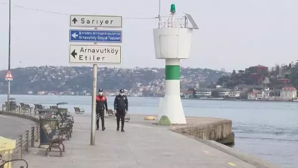 Arnavutköy sahilinde koronavirüs denetimi Arnavutköy sahilinde koronavirüs denetimi