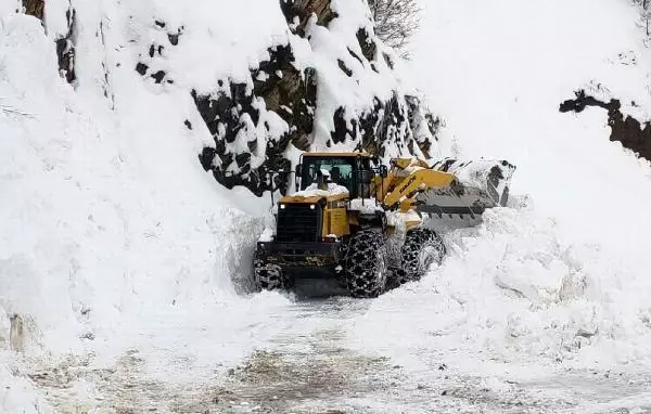 Çığ nedeniyle kapanan yolda mahsur kalan güvenlik korucuları ve hasta kadın kurtarıldı Çığ nedeniyle kapanan yolda mahsur kalan güvenlik korucuları ve hasta kadın kurtarıldı
