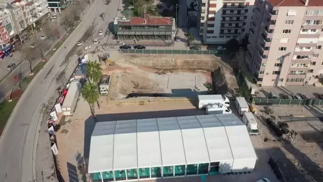(DRONE) Rıza Bey Apartmanı'nın yerinde yeşil alan düzenlemesi yapılacak (DRONE) Rıza Bey Apartmanı'nın yerinde yeşil alan düzenlemesi yapılacak
