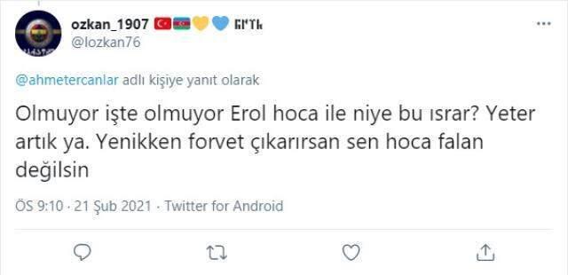 Fenerbahçe taraftarından Erol Bulut'a büyük tepki: İstifa etmesin, kovulsun Fenerbahçe taraftarından Erol Bulut'a büyük tepki: İstifa etmesin, kovulsun