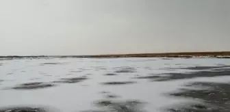 Kayseri'de Sultan Sazlığı kısmen buz tuttu