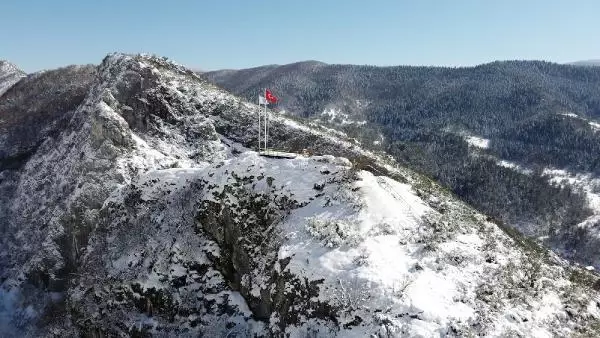 Küre Dağları Milli Parkı'nda kar güzelliği havadan görüntülendi Küre Dağları Milli Parkı'nda kar güzelliği havadan görüntülendi