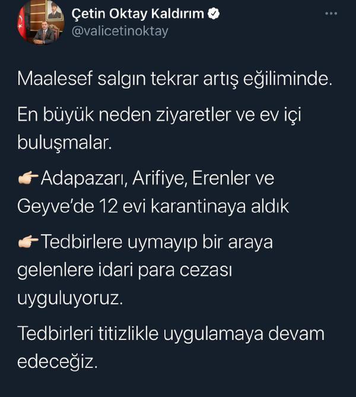 Sakarya'da 7 evde yaşayan 33 kişi karantinaya alındı (2)