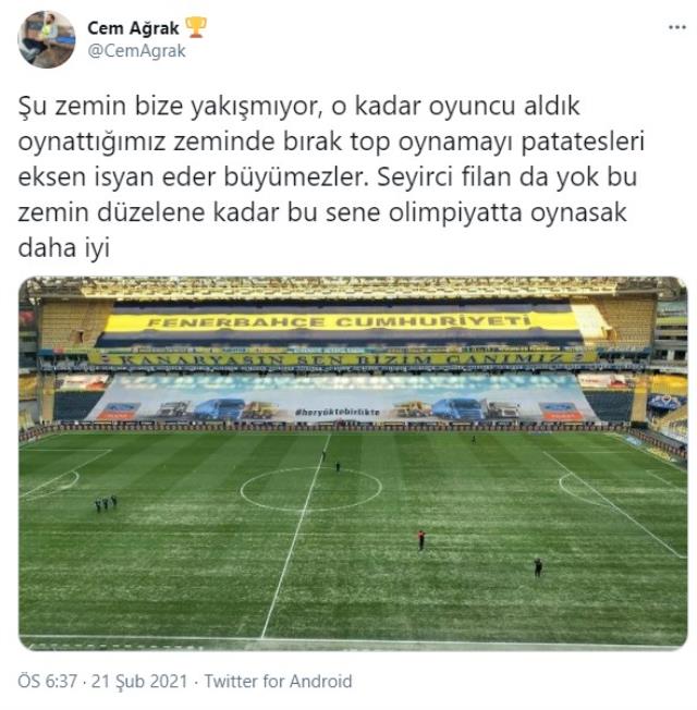 Supporters of Ülker Stadium's broken ground revolted on social media